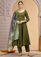 Chhap Green Colour Chiffon Hand Work Salwar Suit - Distacart