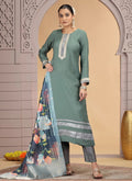 Chhap Tissue Green Colour Chiffon Hand Work Salwar Suit - Distacart