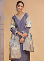 Chhap Purple Colour Chiffon Embroidery Salwar Suit - Distacart