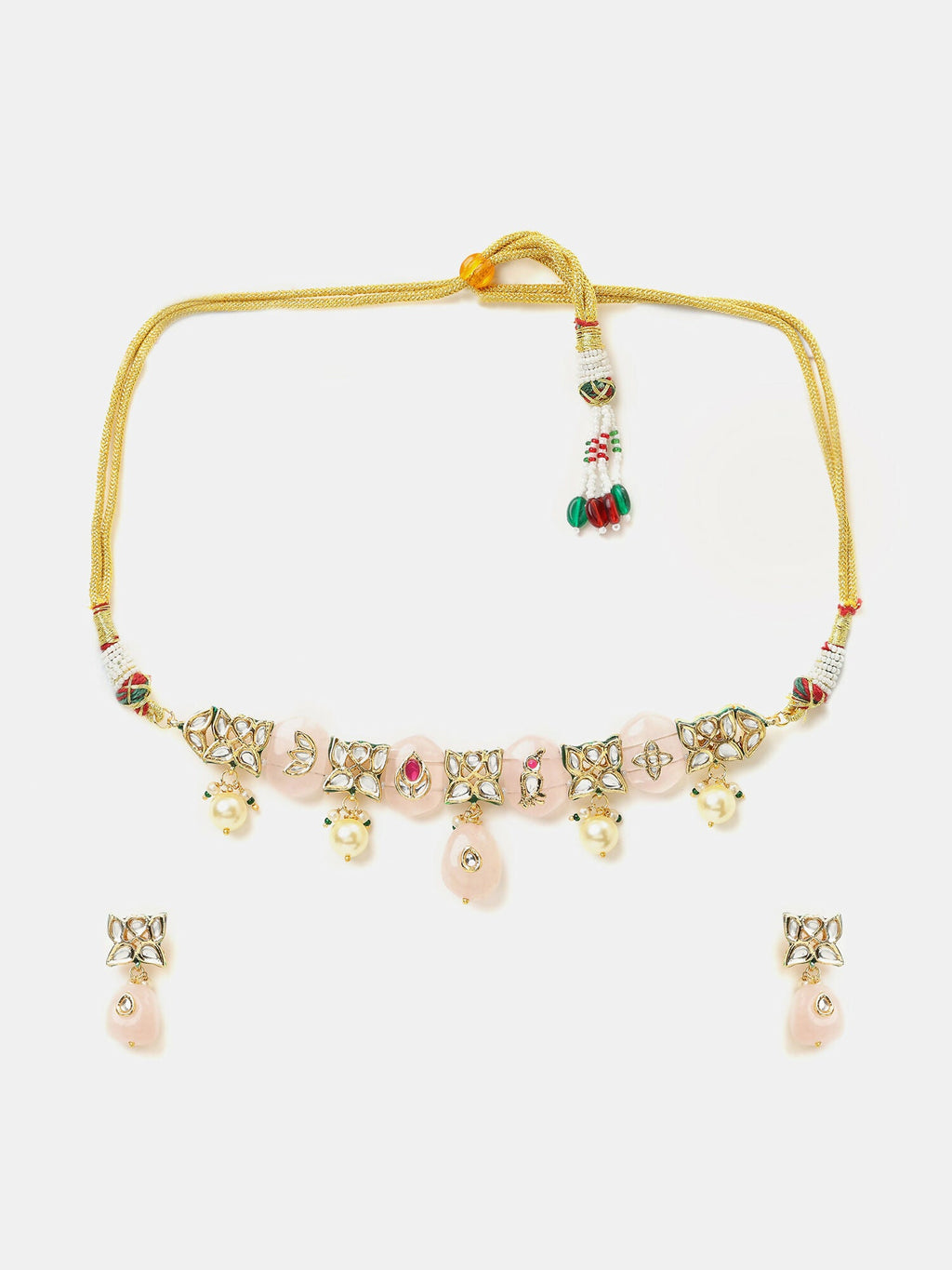 Ruby Raang Gulnaar Necklace And Earrings Set