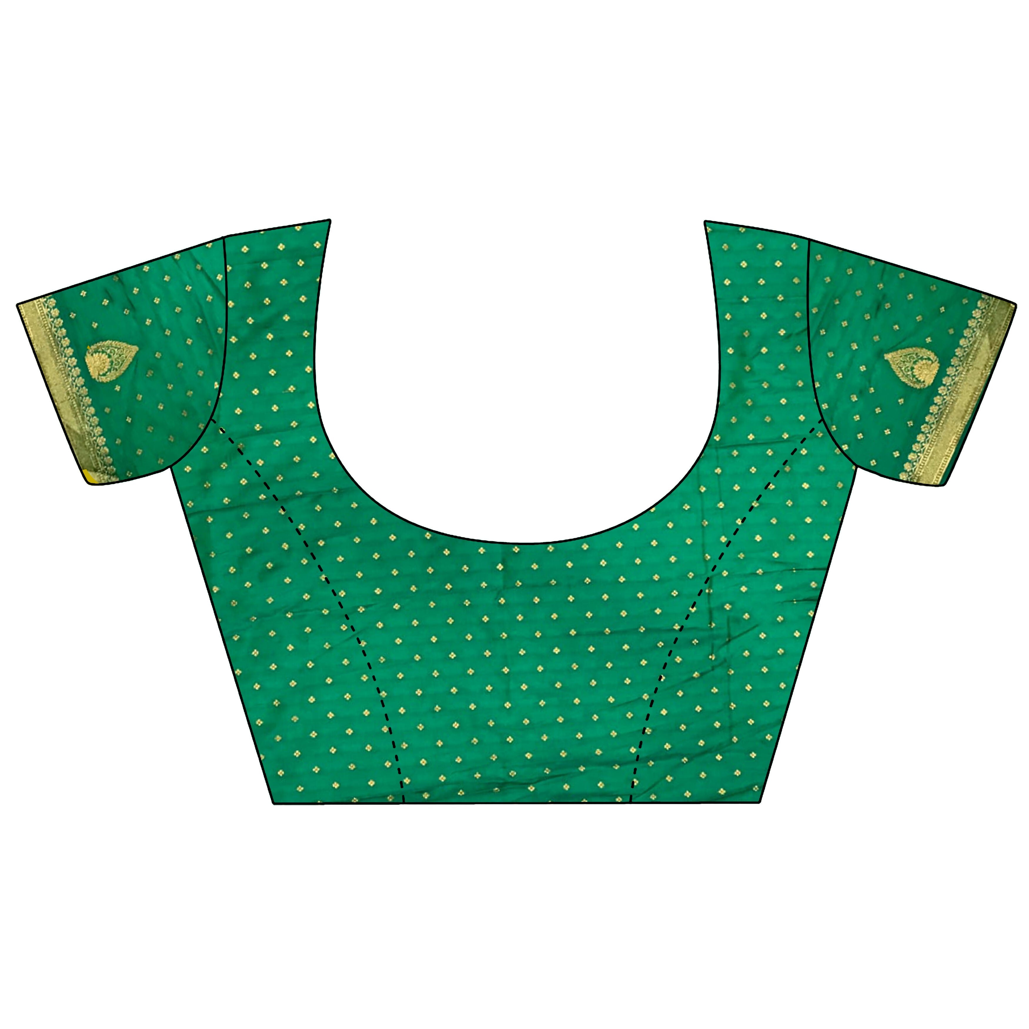 Joban Fashion Pista Green Intricate Motifs Soft Silk Banarasi Saree