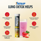 FAST&UP Detox Lung N-Acetylcysteine 600mg + Vitamin C - Strawberry Flavour Tablets