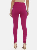 Souchii Purple Solid Slim-Fit Churidar-Length Leggings - Distacart