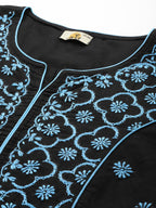 ADA Women Floral Embroidered Cotton Chikankari Kurta