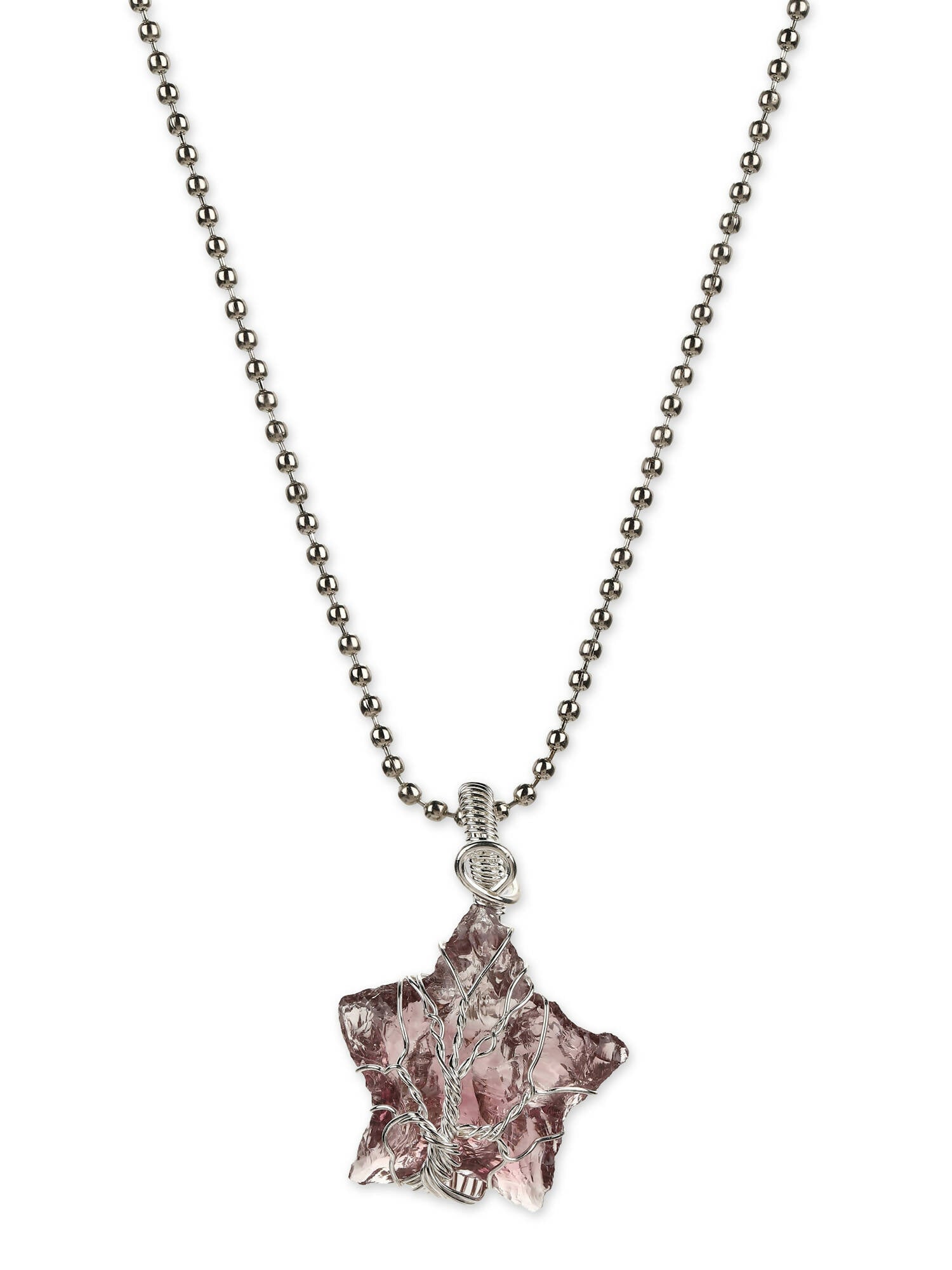 Women's Silver-Toned Purple Silver-Plated Handcrafted Chain - Ruby Raang - Distacart