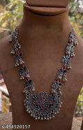 Tehzeeb Creations Women's Multi Colour Meenakari Oxidised Necklace Set