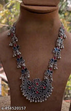 Tehzeeb Creations Women's Multi Colour Meenakari Oxidised Necklace Set