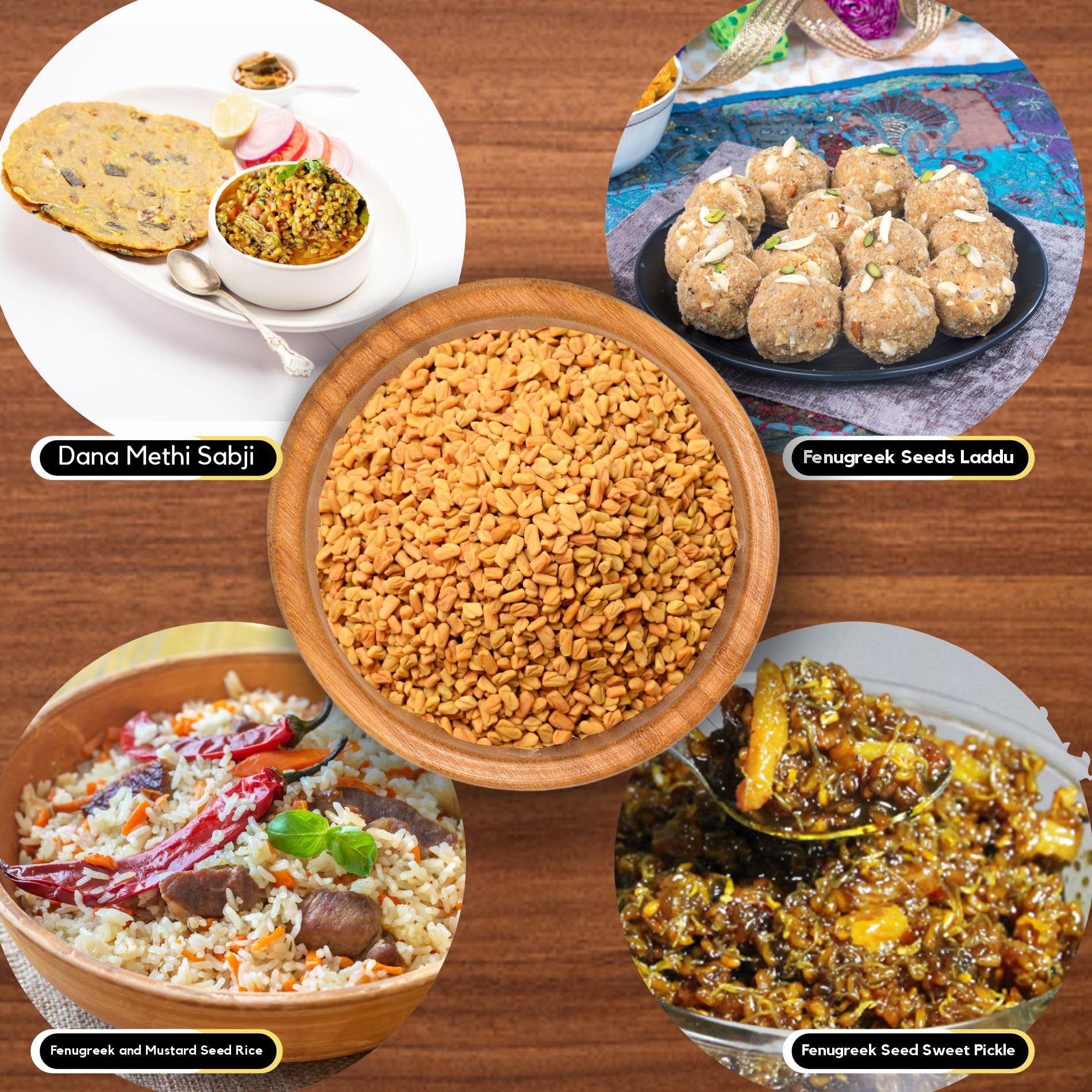 Organic Zing Fenugreek Seeds Also Known As Methi Seeds and Trigonella Foenum-Graecum |100% Pure & Natural | Vegan | Preservative Free | Resealable Pack
