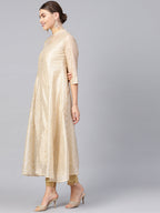 Juniper Womens Beige Chanderi Foil Print Kurta - Distacart