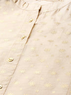 Juniper Womens Beige Chanderi Foil Print Kurta - Distacart