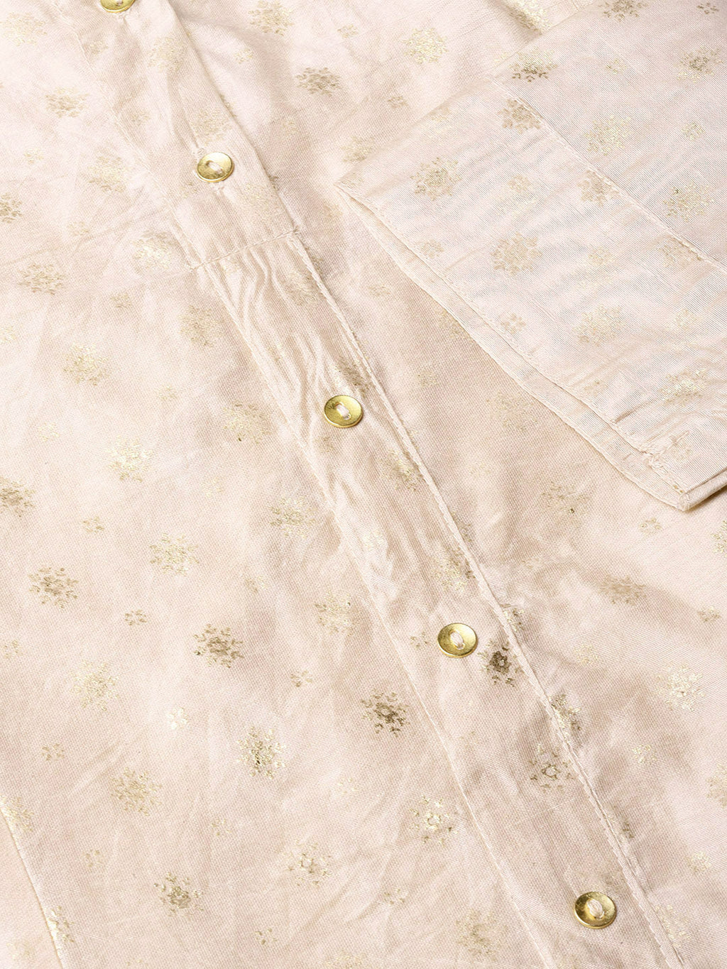 Juniper Womens Beige Chanderi Foil Print Kurta - Distacart