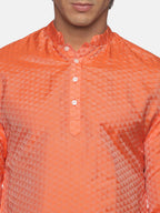Sethukrishna Mens Orange Kurta with Pyjamas - Distacart