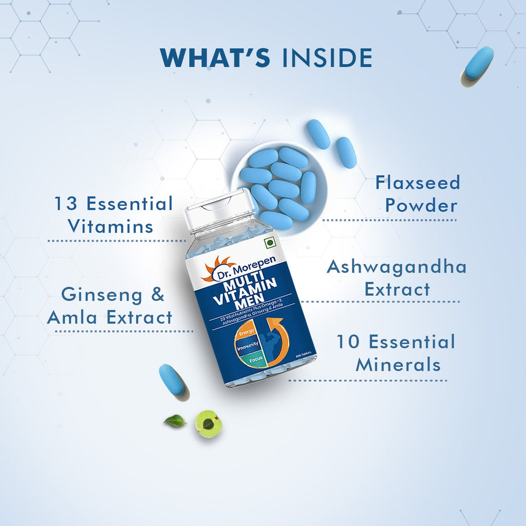 Dr. Morepen Multivitamins For Men With Omega 3 & Herbs - Distacart