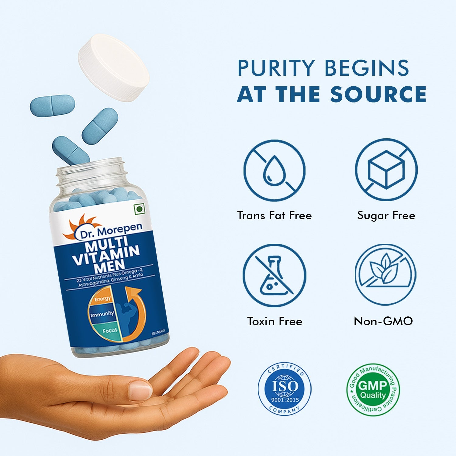 Dr. Morepen Multivitamins For Men With Omega 3 & Herbs - Distacart
