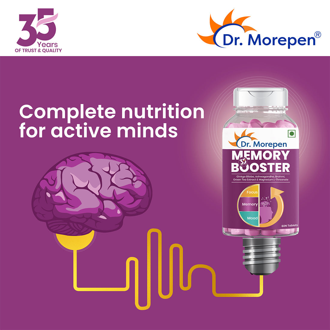 Dr. Morepen Memory Focus & Mood Tablets - Distacart