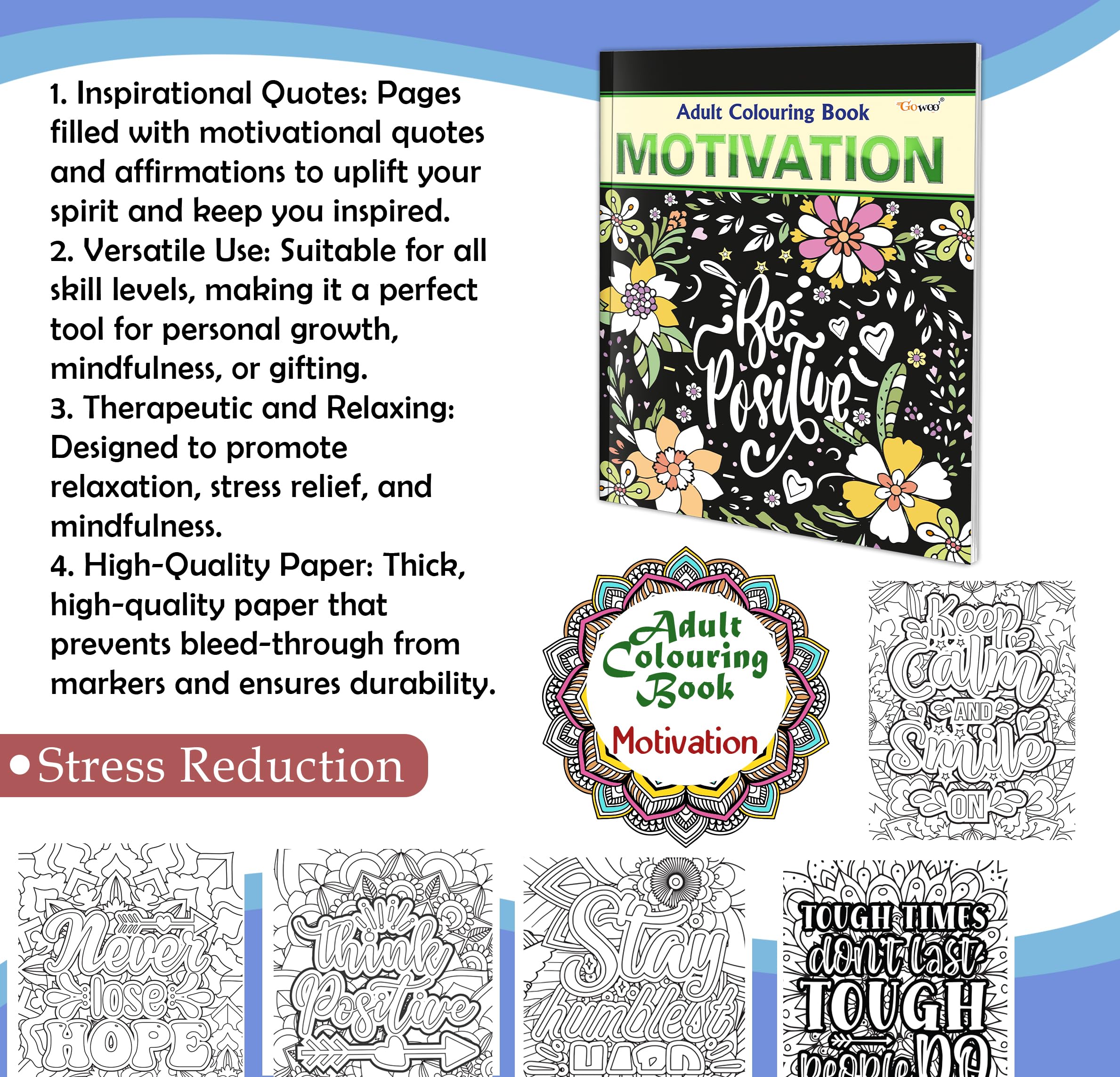 Motivation - Adult Colouring Book : Fun colouring for Kids and Adults, Creative coloring Book, Mindfulness coloring book, Relaxing coloring book