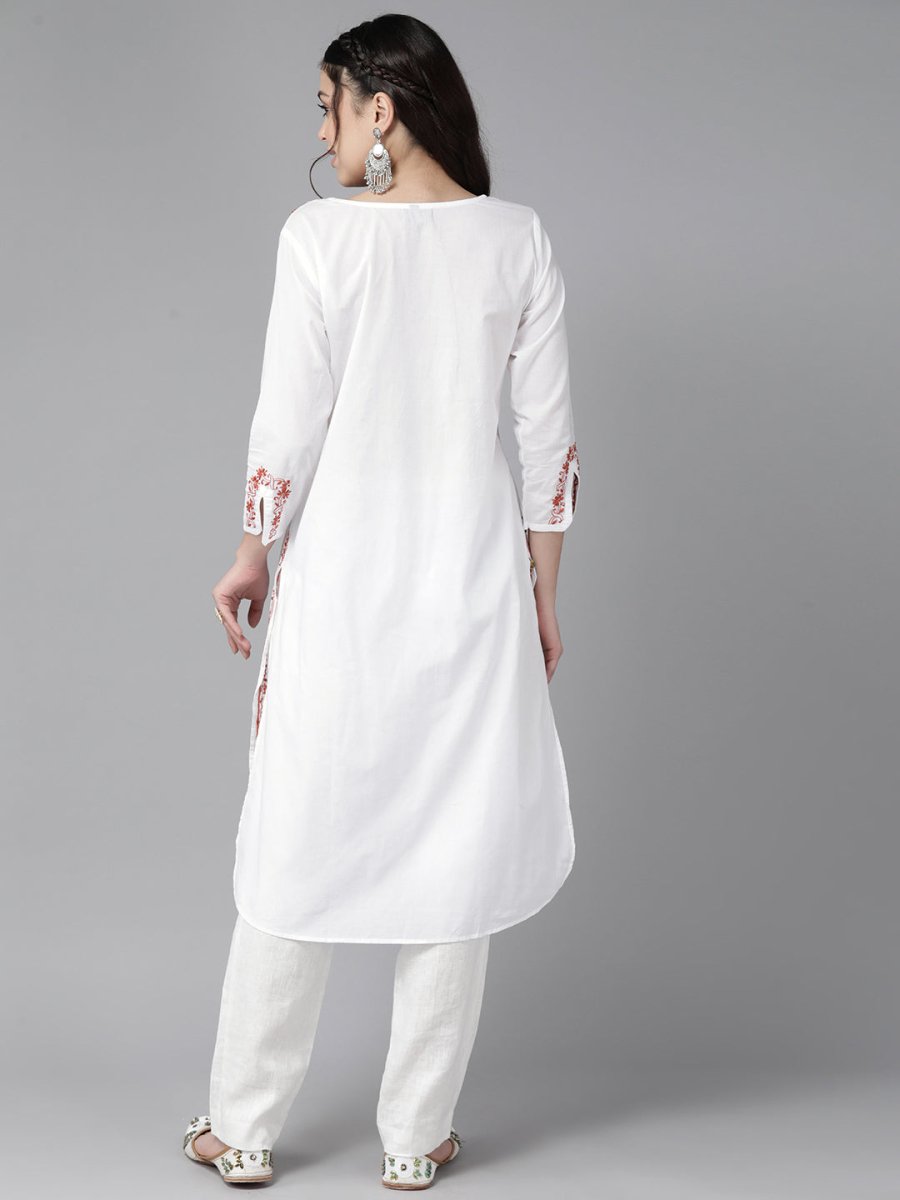 ADA Embroidered Chikankari Cotton Kurta