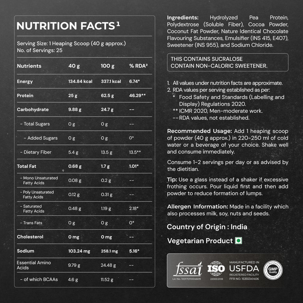 NUTRABAY Gold Hydrolyzed Pea Protein Powder - Rich Chocolate Crème