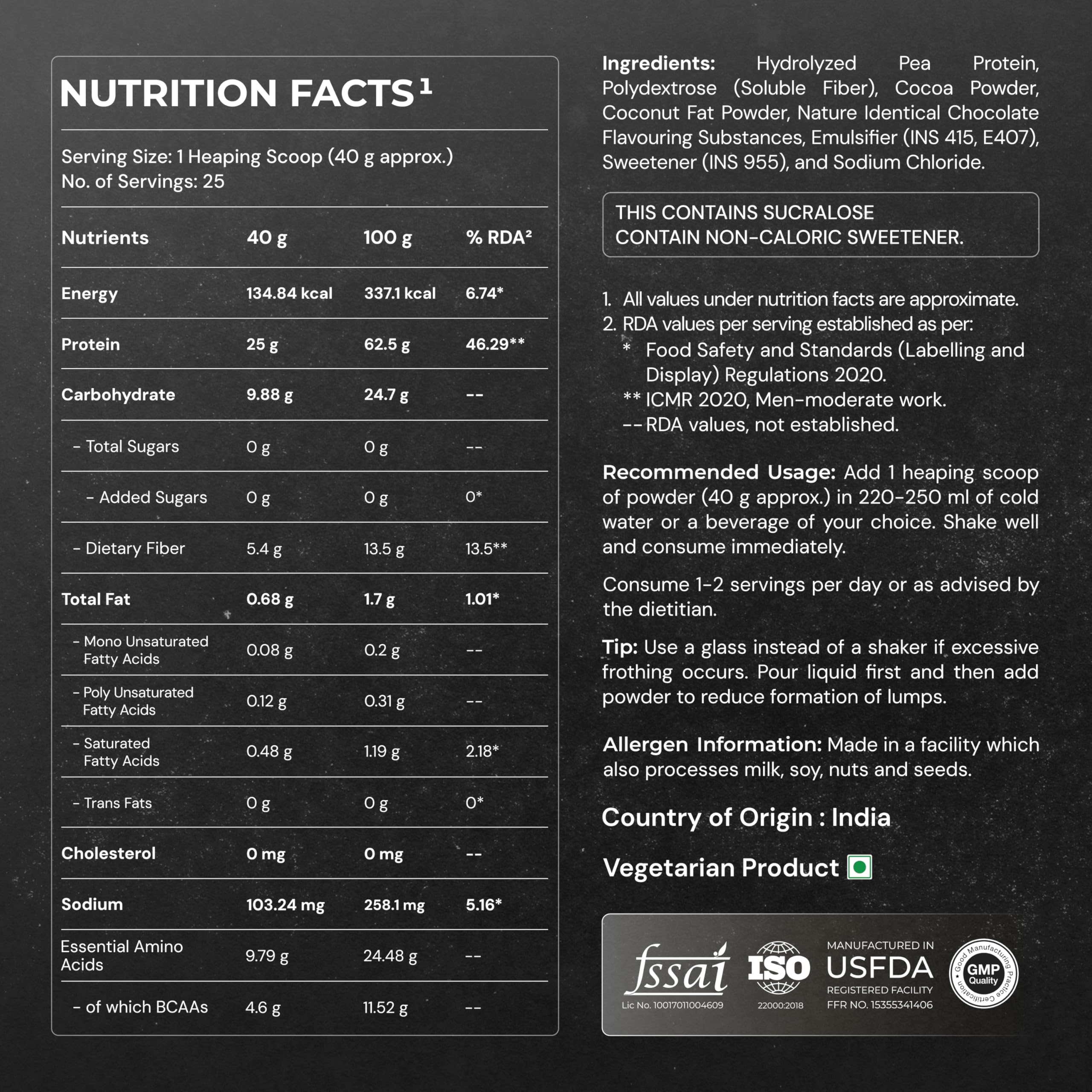 NUTRABAY Gold Hydrolyzed Pea Protein Powder - Rich Chocolate Crème