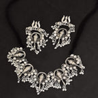 Silver-Plated Alloy Oxidised Ganesh Ji Shape Necklace - The Pari