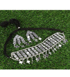 Silver-Plated Alloy Kundan Studded Oxidised Choker Necklace - The Pari