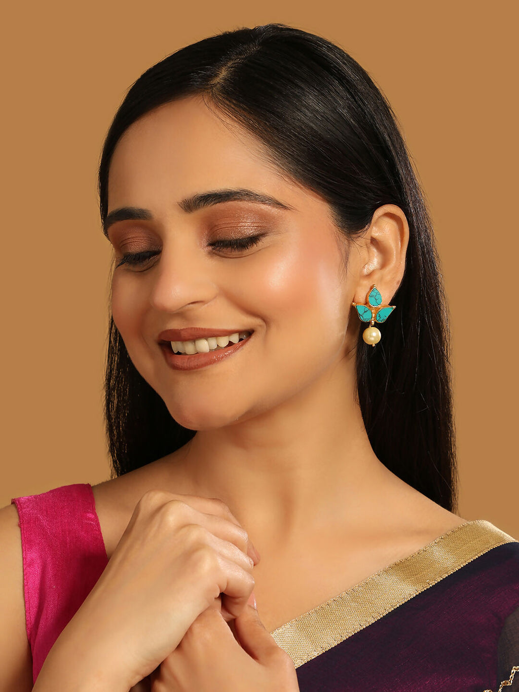 Nuyug 22K Gold Plated Cerulean Studs - Distacart