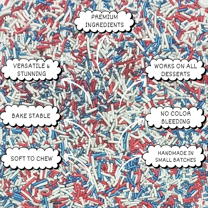 patriotic sprinkles for decoration 08 120 gm