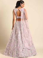 House of Panchhi Lavender Net Sequins and Zarkan embroidery Lehenga choli & Dupatta