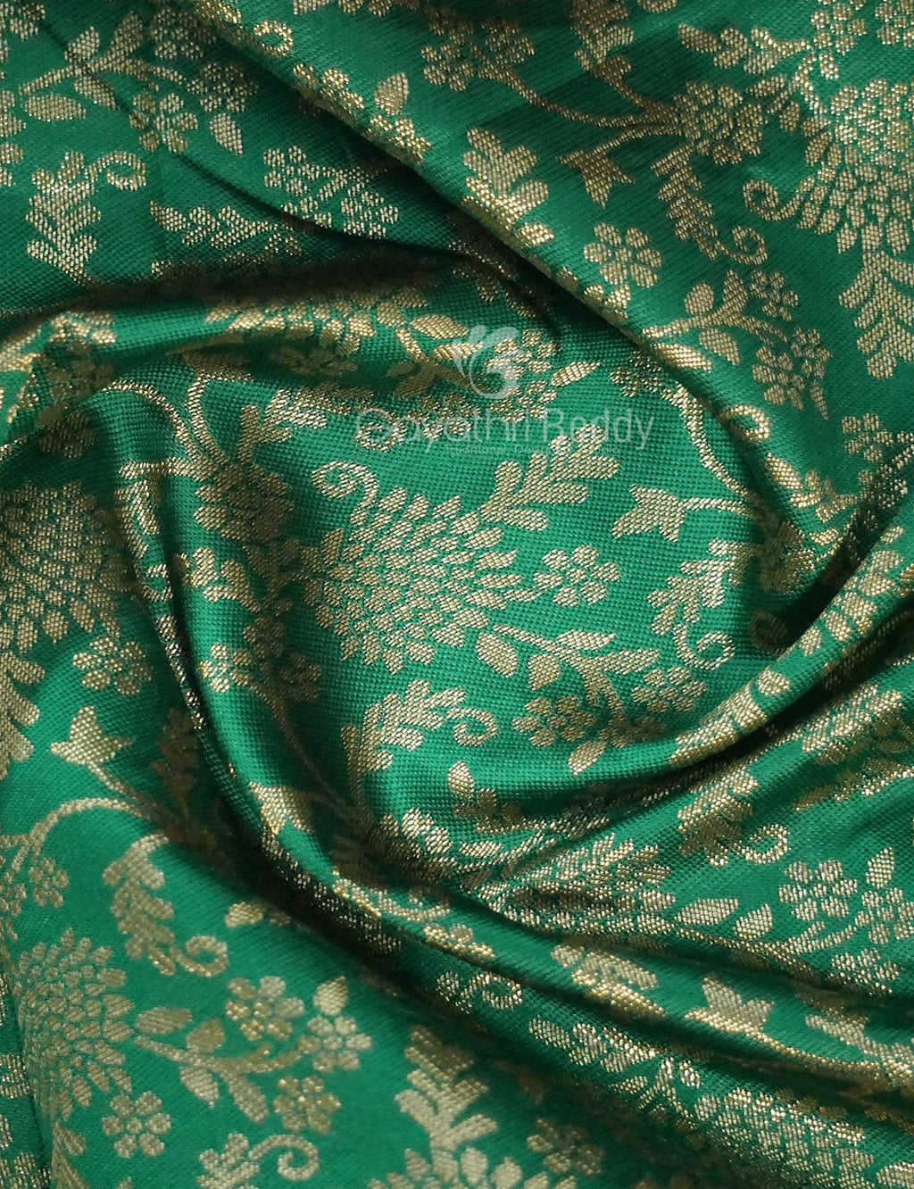 Shades of Green Floral Designbanaras Semi Silk Saree By Gayathri Reddy Designer Studio
