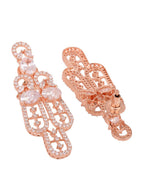 Saraf RS Jewellery Rose Gold-Plated White AD Studded Jewellery Set With Maang Tika - Distacart