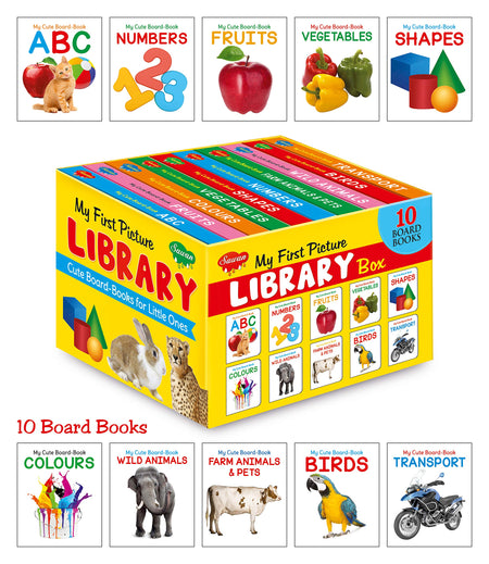 My First Picture Library Box Of 10 Board Books (Pre-School Books) | Gift Set For Kids [Board Book] Sawan; Manoj Publications Editorial Board; Sahil Gupta And Shashank