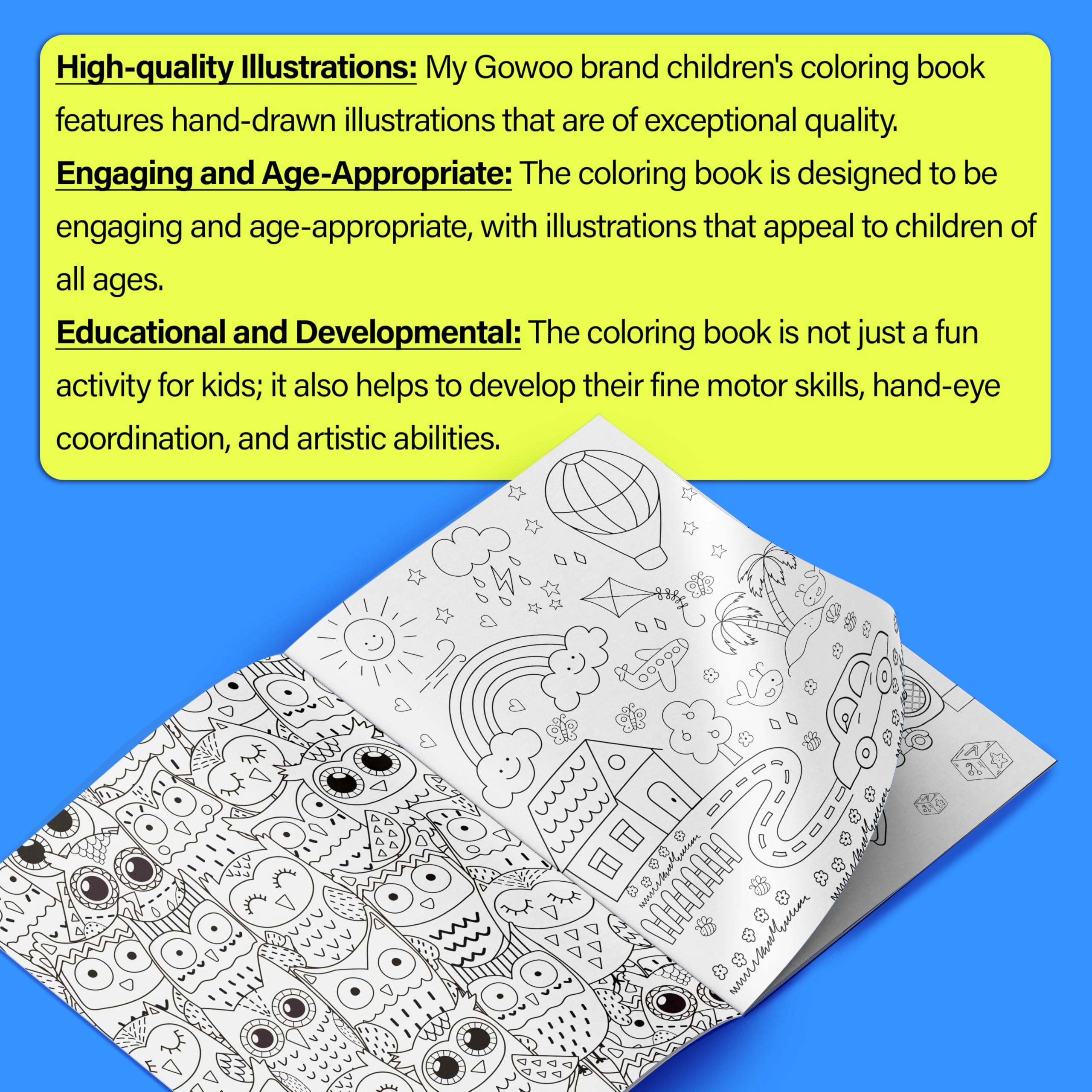 Doodle Colouring for kids - Blue Edition : Kids Colouring book, Colouring book for Toddlers, Fun learning colouring book, Colouring book for young learners