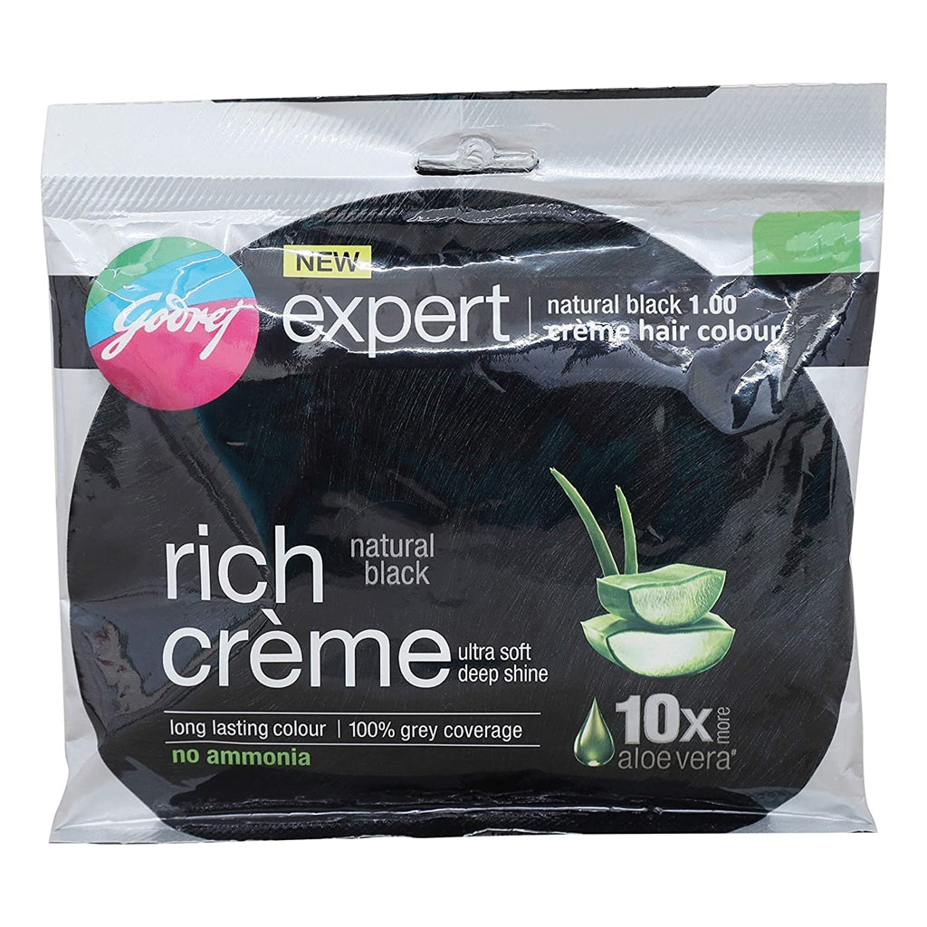 Godrej Expert Rich Creme Hair Colour, Natural Black, pack of 2