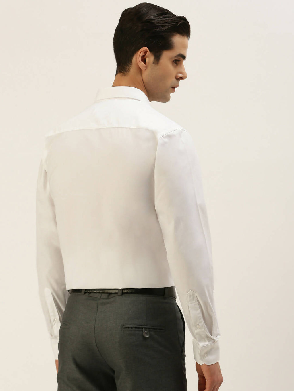 Ramraj Cotton Mens Full Sleeve Formal Poly Cotton White Shirt