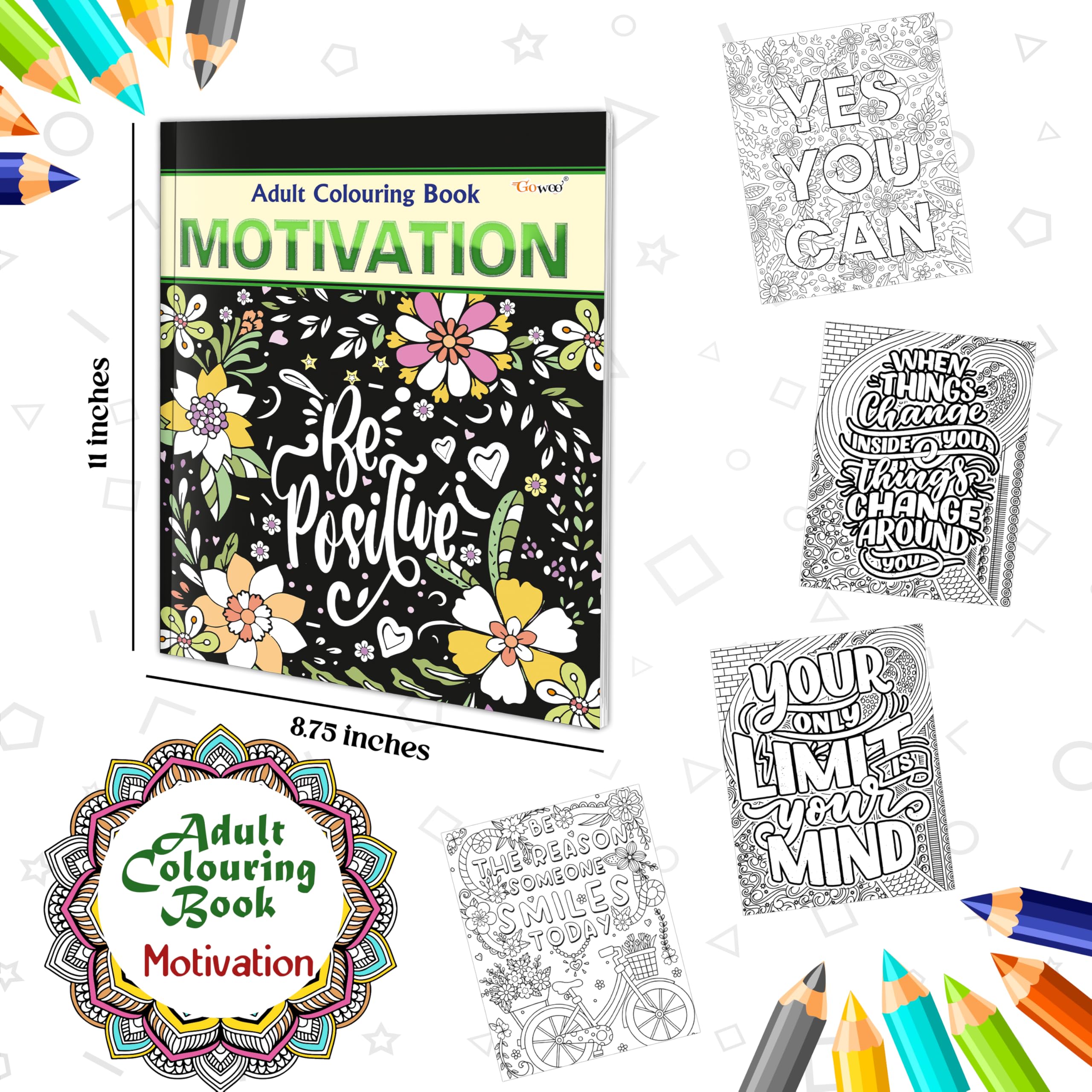 Motivation - Adult Colouring Book : Fun colouring for Kids and Adults, Creative coloring Book, Mindfulness coloring book, Relaxing coloring book