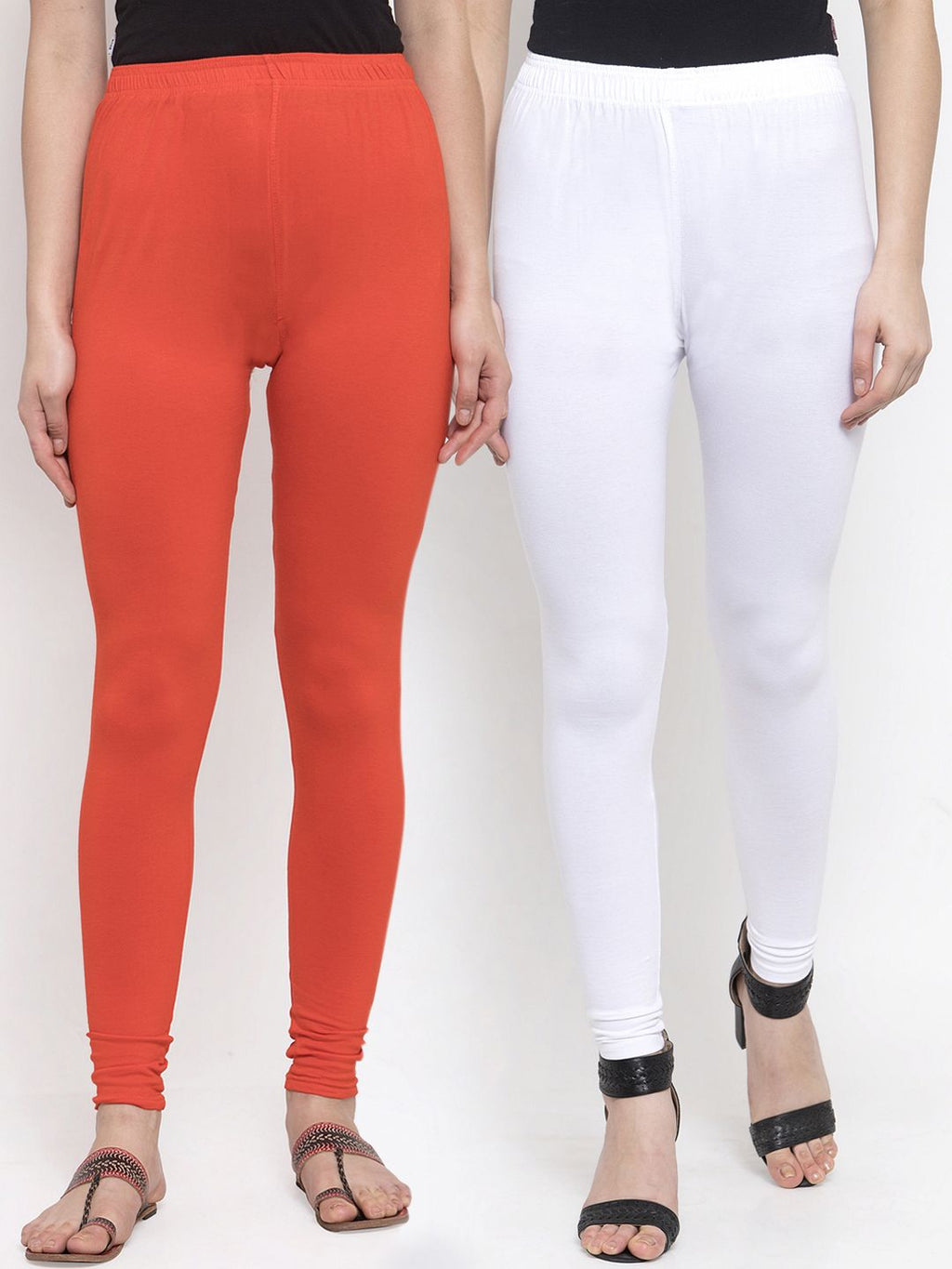TAG 7 Women Pack Of 2 Solid Churidar-Length Leggings