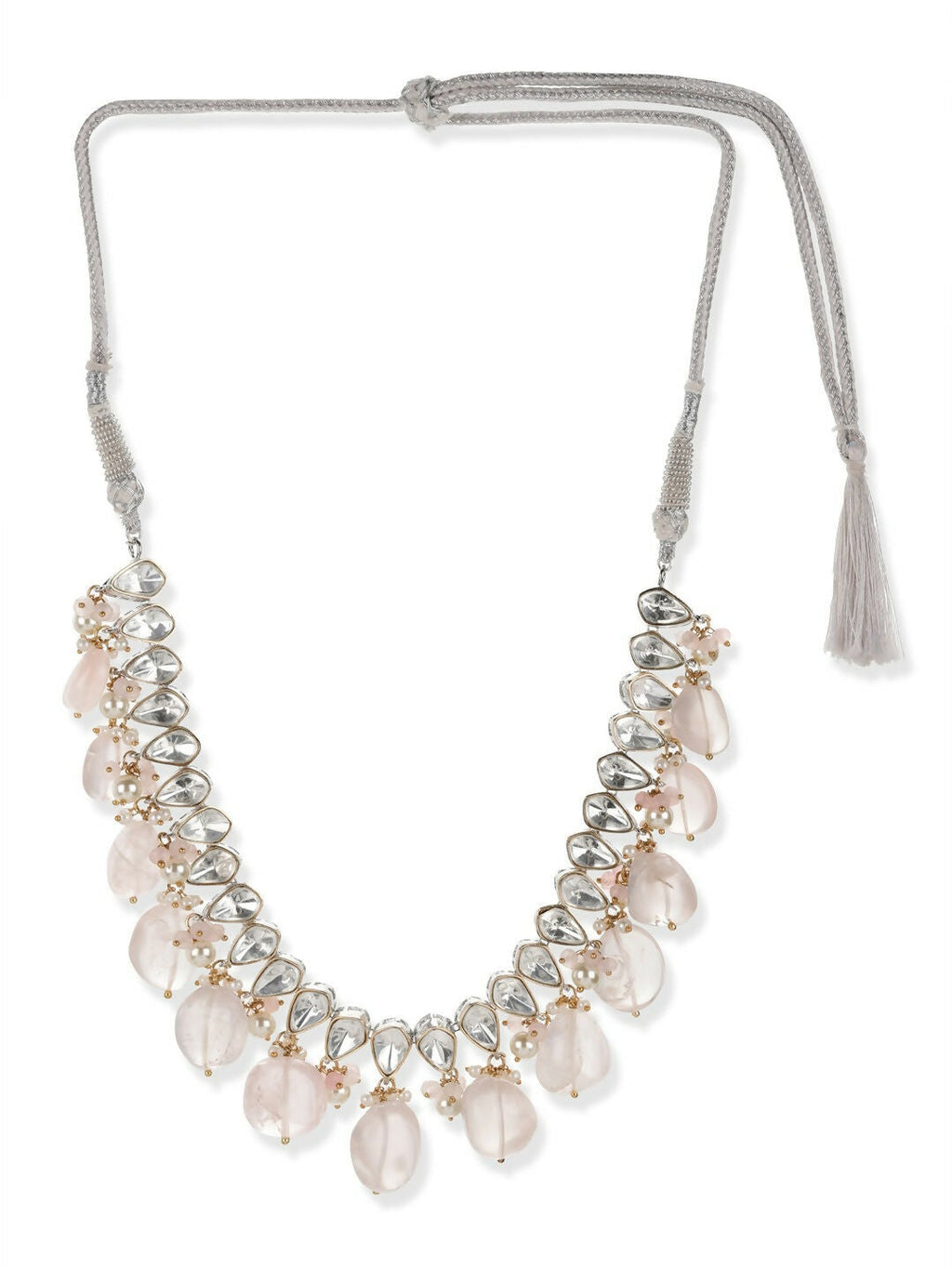 Blush Pink Kundan Choker with Earrings- Ruby Raang