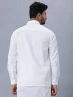 Ramraj Cotton Mens Full Sleeve Formal Poly cotton White Shirt