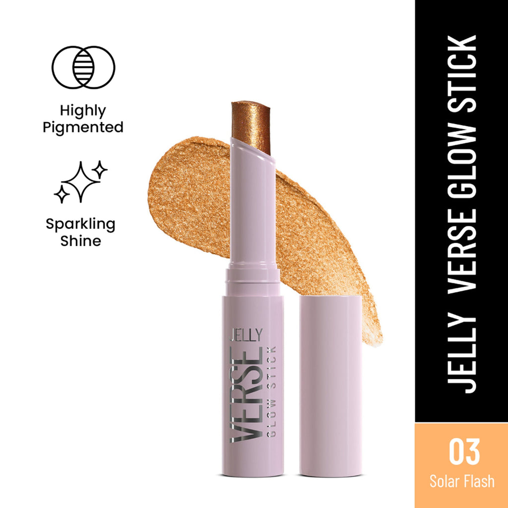 Swiss Beauty Jelly Verse Glow Eyeshadow Stick , Rich Color Payoff, Crease-Proof - Solar Flash