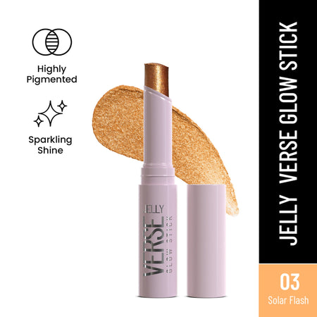 Swiss Beauty Jelly Verse Glow Eyeshadow Stick , Rich Color Payoff, Crease-Proof - Solar Flash