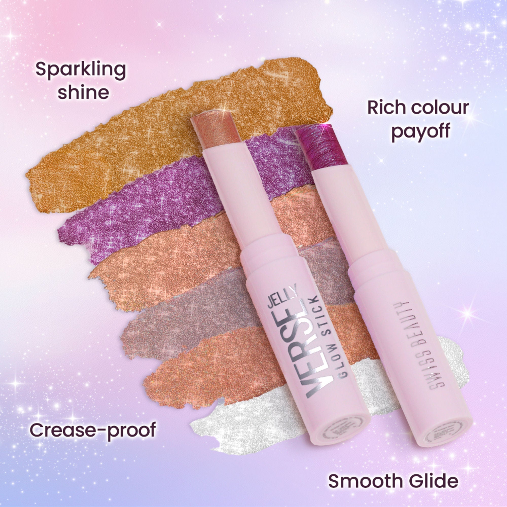 Swiss Beauty Jelly Verse Glow Eyeshadow Stick , Rich Color Payoff, Crease-Proof - Orbit Gleam - Distacart