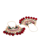 Shoshaa Women Maroon Contemporary Chandbalis Earrings - Distacart