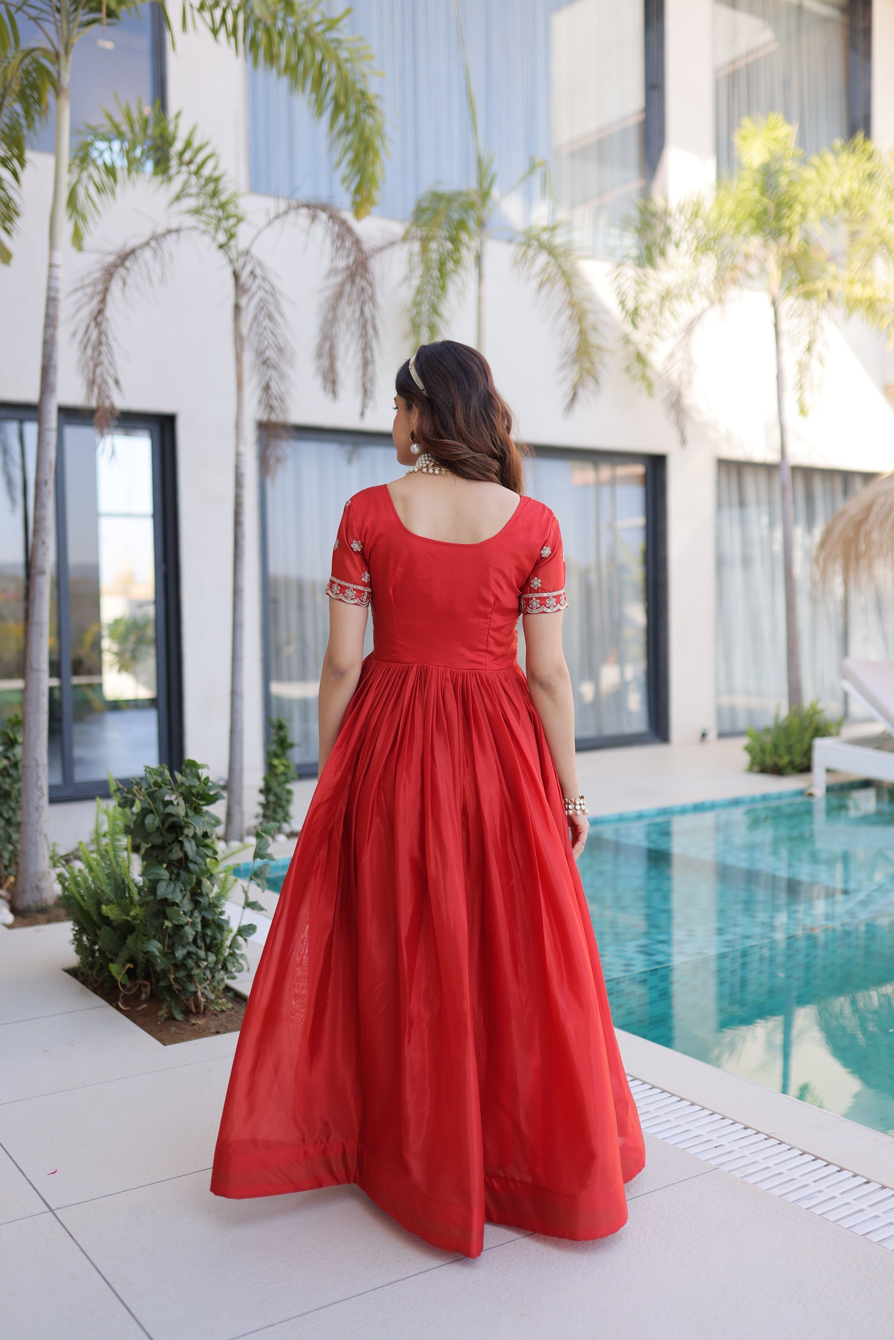 Lorenvalley Fashion Fenta H O Silk with Sequins & Zari with Pipe Beads Embroidered work Gown - Distacart