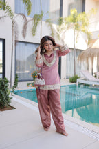 Lorenvalley Fashion Pink Salasa Fabric with Mirror & Lace work Kurta with Pant