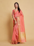 Sangria Woven Design Border Art Silk Banarasi Saree