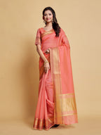 Sangria Woven Design Border Art Silk Banarasi Saree