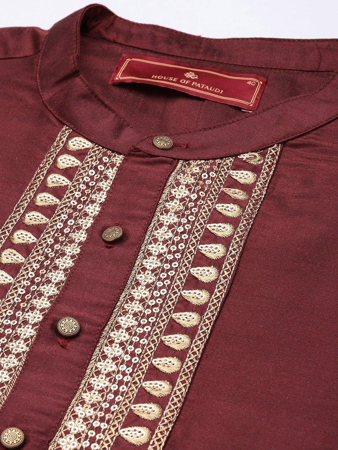 House of Pataudi Ethnic Motifs Embroidered Cotton Jashn Kurta