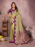 Aastha Fashion Pista Silk Sarees Weaving Saree - Distacart