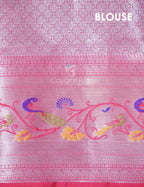 Grey And Baby Pink Colour Banaras Borders And Creeper Design Semi Silk Saree By Gayathri Reddy Designer Studio