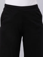 Souchii Women Black Liva Solid Palazzos - Distacart